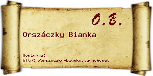 Orszáczky Bianka névjegykártya